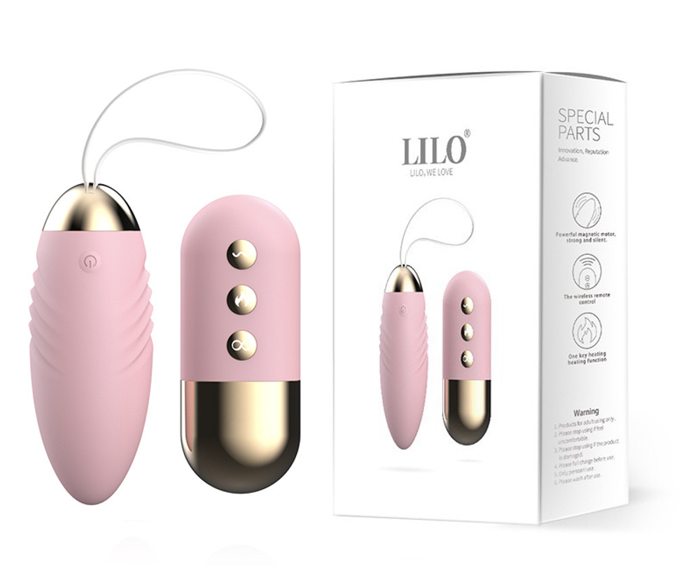 Виброяйцо с подогревом "LILO Egg Remote", Розовый