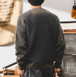 Американский ретро свитер мужской варёный с круглым воротом