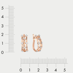 Женские серьги из розового золота 585 пробы с фианитами (арт. 022882-1102)