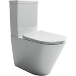 Унитаз-компакт безободковый Ceramica Nova Highlight CN1802-B с крышкой-сиденьем микролифт, белый глянец