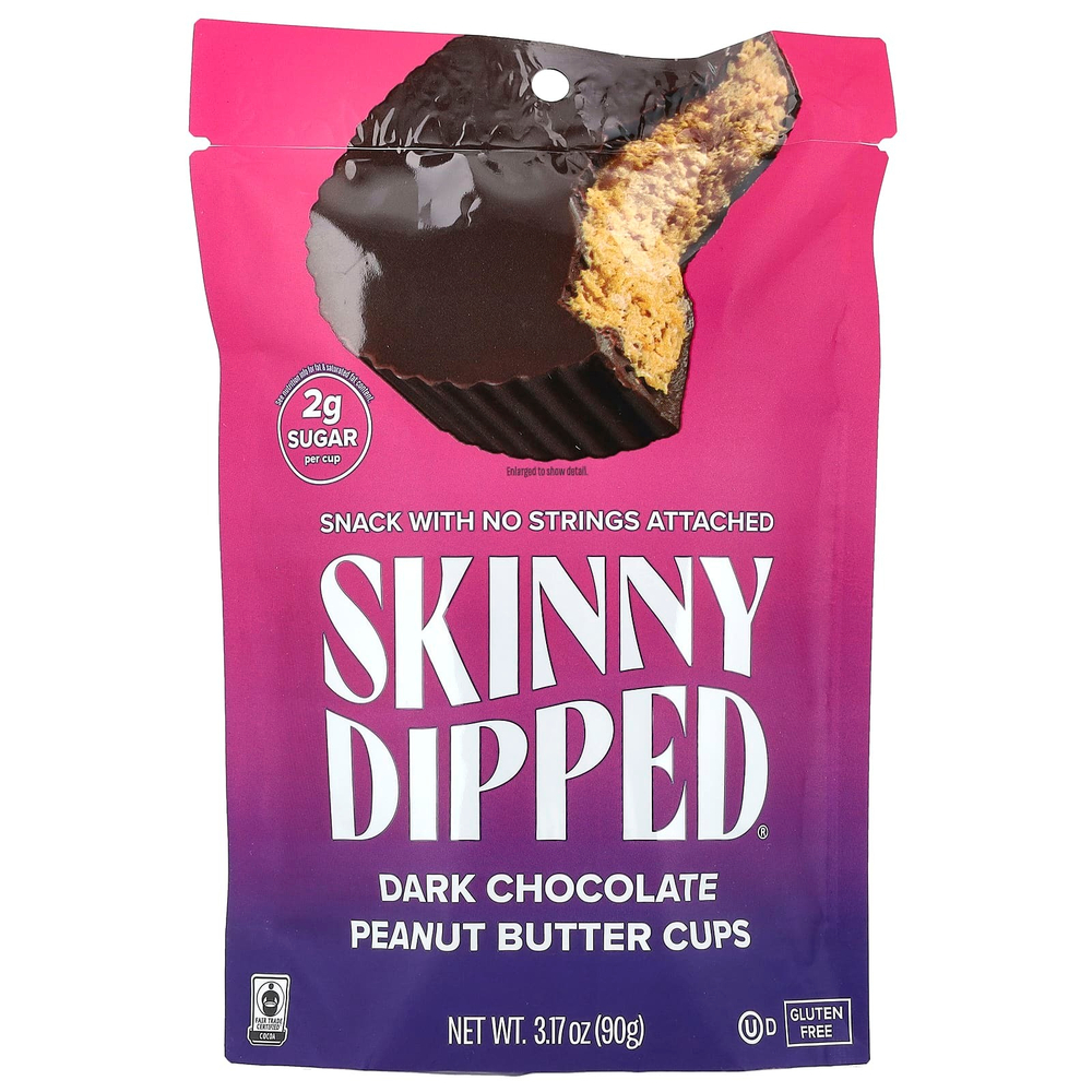 SkinnyDipped, Чашки с арахисовой пастой из темного шоколада, 90 г (3,17 унции)