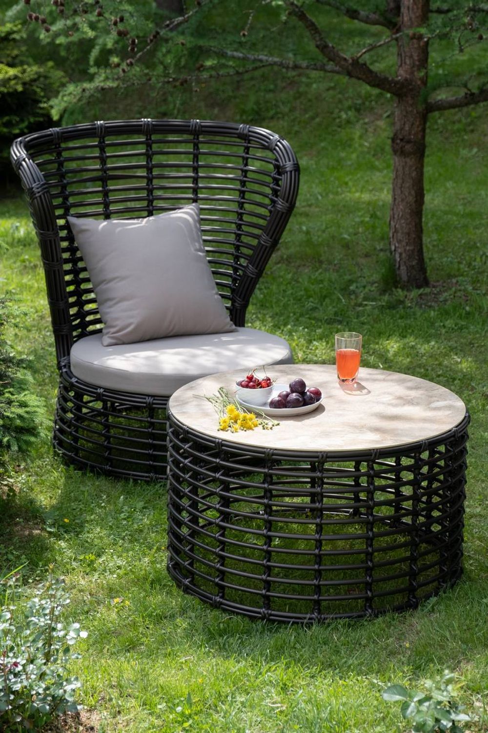 "Парма" кофейный комплект из искусственного ротанга, цвет бронзовый