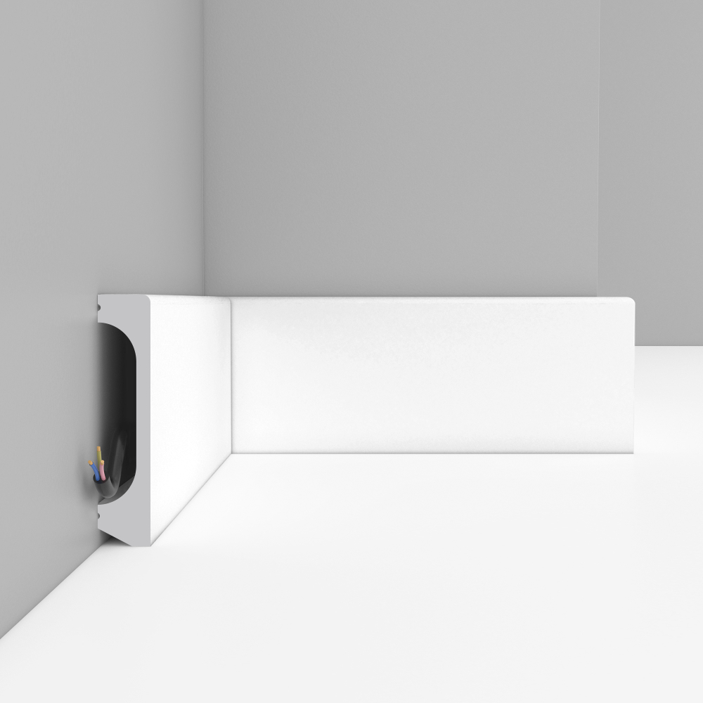 Плинтус напольный дюрополимер под покраску D235 80×17×2000 мм DecoMaster