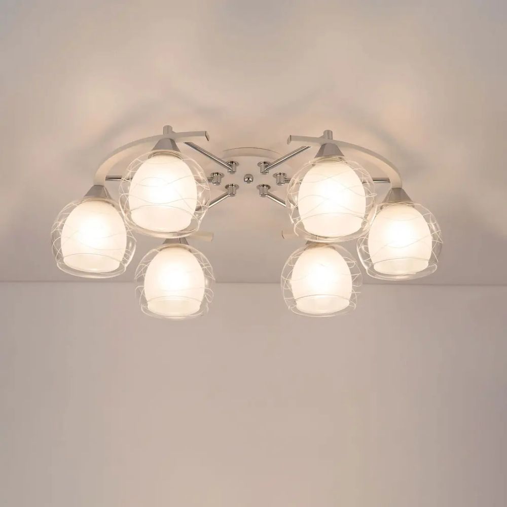 Citilux Буги CL157161 Люстра потолочная Белая Хром