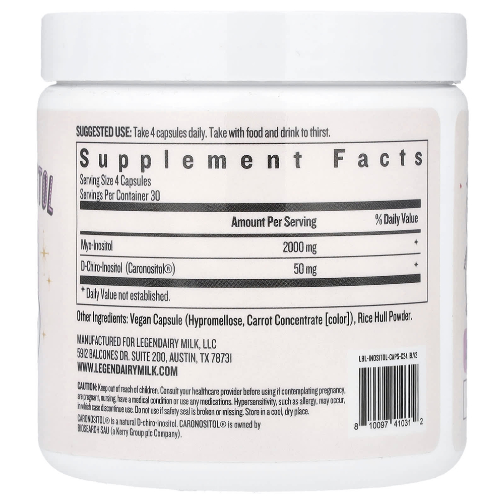 Legendairy Milk, Myo & D-Chiro Inositol, 120 веганских капсул