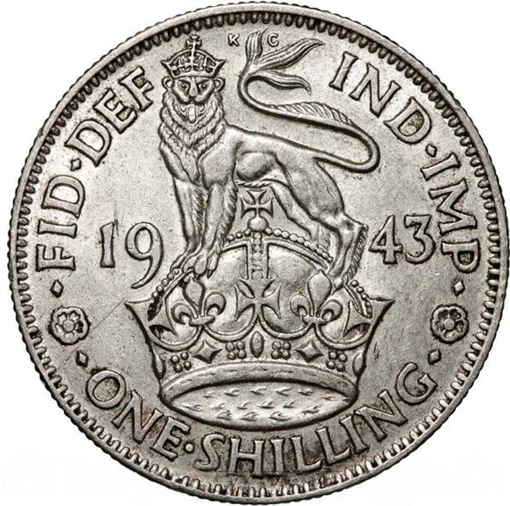 United Kingdom 1 Shilling 1943 – King George VI (England Reverse)