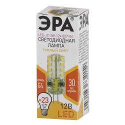 Лампочка светодиодная ЭРА STD LED JC-3W-12V-827-G4 G4 3Вт капсула теплый белый свет | Лампы cветодиодные Капсульные (G4, G9)