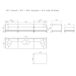 6-и местный нераскладной диван с пуфом Case 901/921/902 + 915