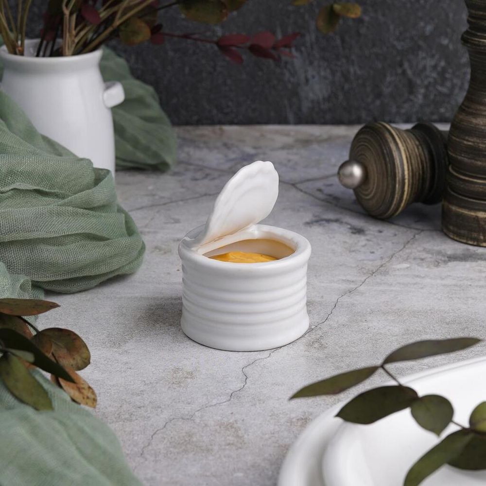 Соусник 40 мл d 4,8 см h3,3 см "Консервная банка" круглый белый фарфор P.L. Proff Cuisine [6]