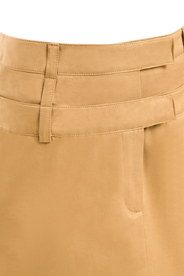 “Espresso foam” Мини юбка с двойным поясом.