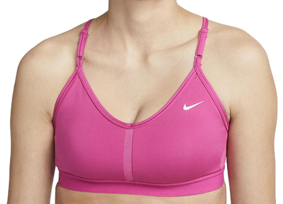 ТОП теннисный Nike Indy Bra V-Neck W - active pink/active pink/white