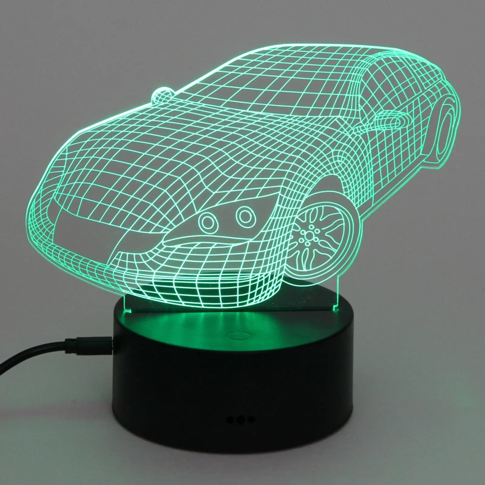 Светильник ночник «3D-Тачка» на пластиковой подставке, с включателем USB