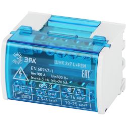 Шины на DIN-рейку ЭРА NO-224-13 в корпусе кросс-модуль ШНК 2х7 L+PEN