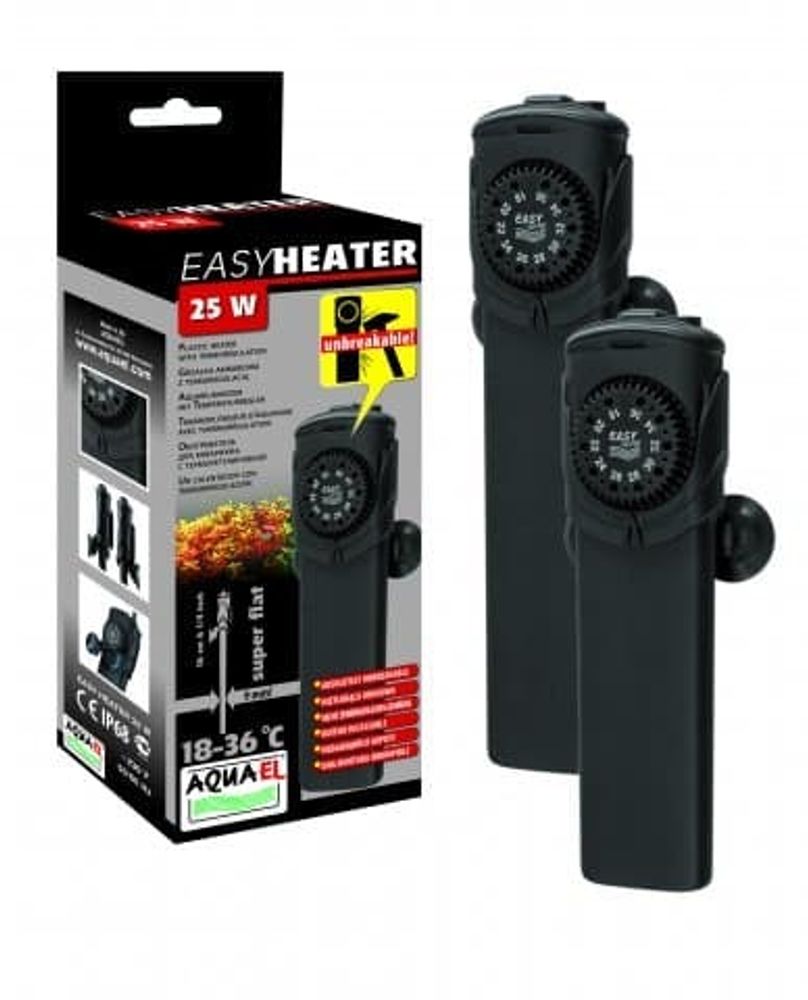 Нагреватель AQUAEL EASYHEATER 25 Вт плоский пластиковый ударопрочный корпус