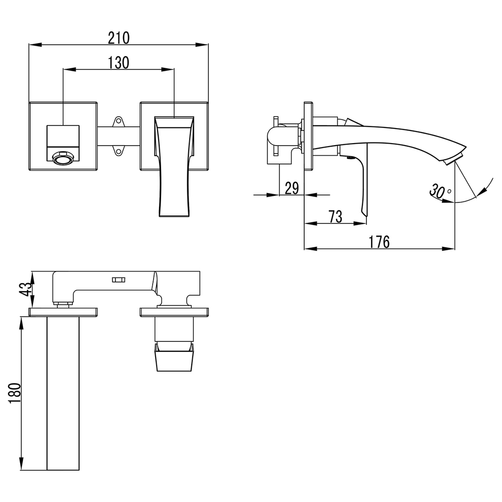 Смеситель Lemark Unit LM4526C для раковины, встраиваемый