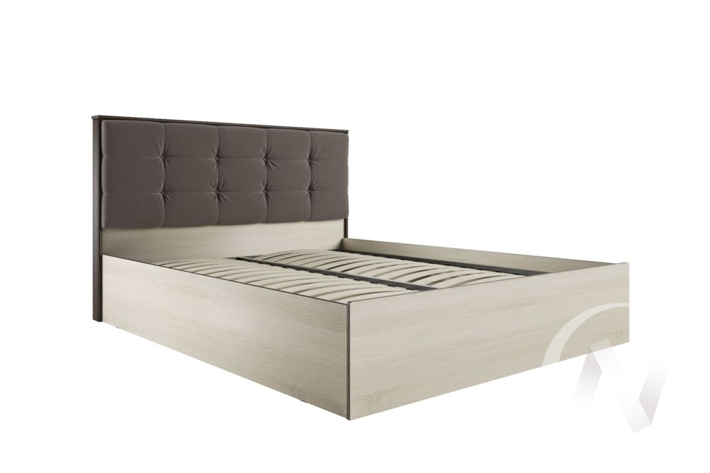 Кровать "ЛК-2 1;4" с осн. ортопед. на опорах (Дуб сонома/Велюр кофейный)