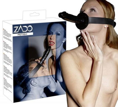 Страпон с креплением для головы ZADO - 14,5 см. (Цвет: черный)