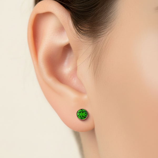 Серьги пусеты Fiore Luna Fern Green SWE297 FG RG