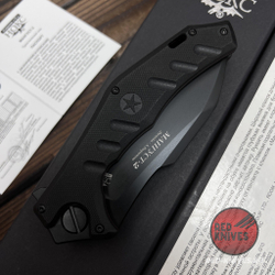 Складной нож НОКС Мангуст-2 336-708406 (Black Red) c клинком из стали D2, рукоять G10