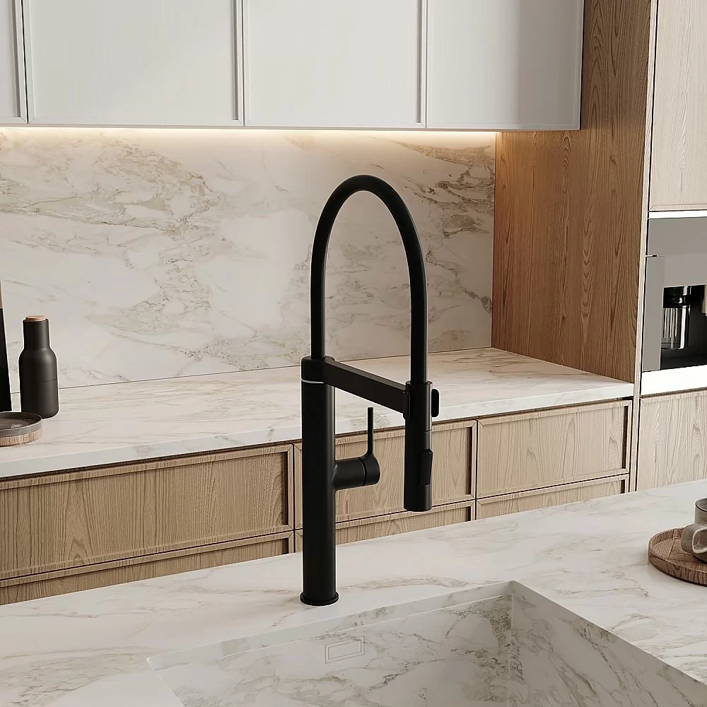 Смеситель для кухни WasserKraft A8867 сенсорный, черный Soft-touch