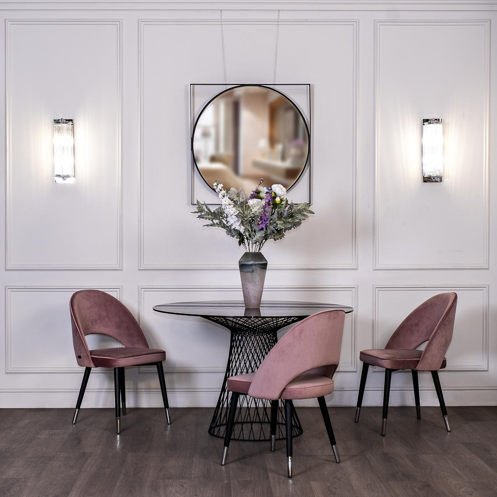 Стул Garda Decor велюр пепельно-розовый 51*56*84 см