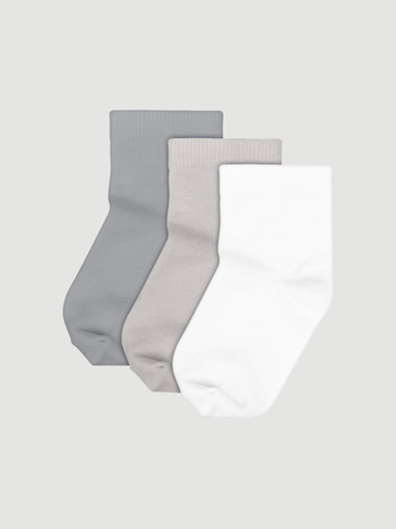 Носки детские в рубчик Mjölk White/Light Grey/Dark Grey, сет из 3х