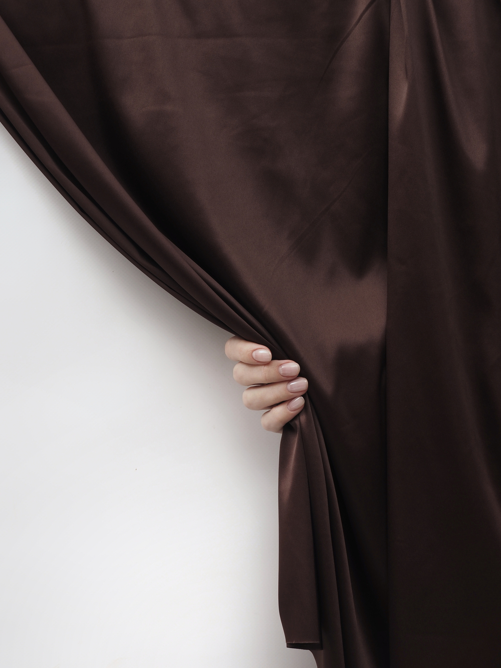 Атлас стрейч шоколад глянцевый метражом