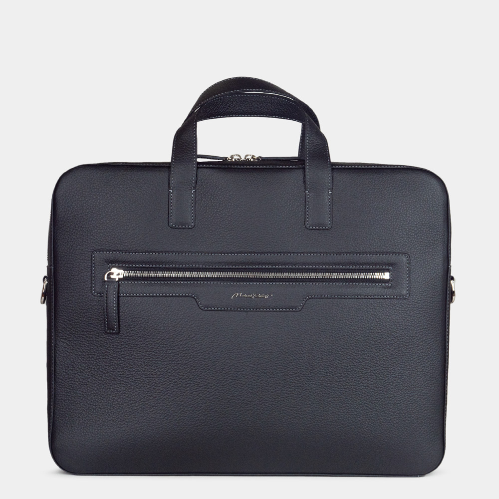 Сумка для ноутбука и документов Bocage Classic из кожи теленка, черного цвета