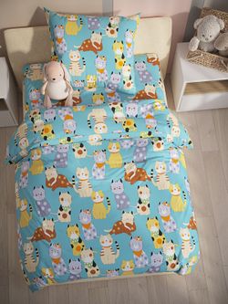 Простынь на резинке поплин Сказка "Мурлыки" 90x200 см