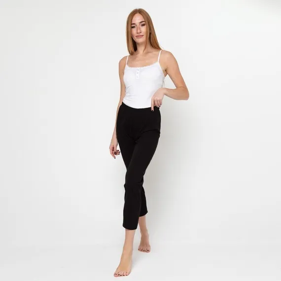 Брюки домашние женские, цвет чёрный, размер 48