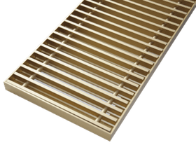 Решетка с рамкой Vitron (шаг 13 мм, ширина 300 мм, длина 2200 мм, профиль анодированный алюминий, цвет Золото)