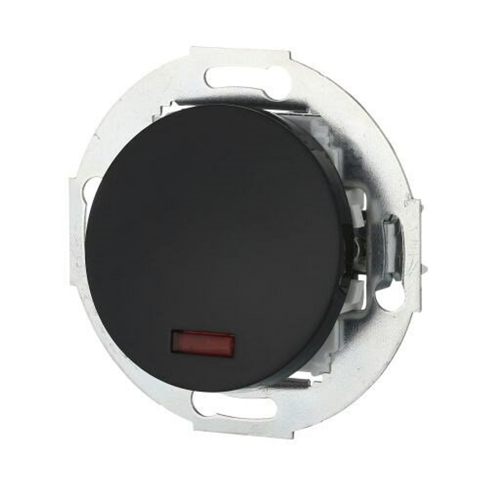 Ретро выключатель одноклавишный с индикатором 10А, 250В (черный) Vintage LK STUDIO 880208-1 / 1 Группа света