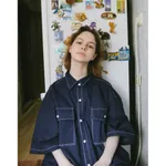 Рубашка БИЧ Джинсовая с Коротким Рукавом Синяя