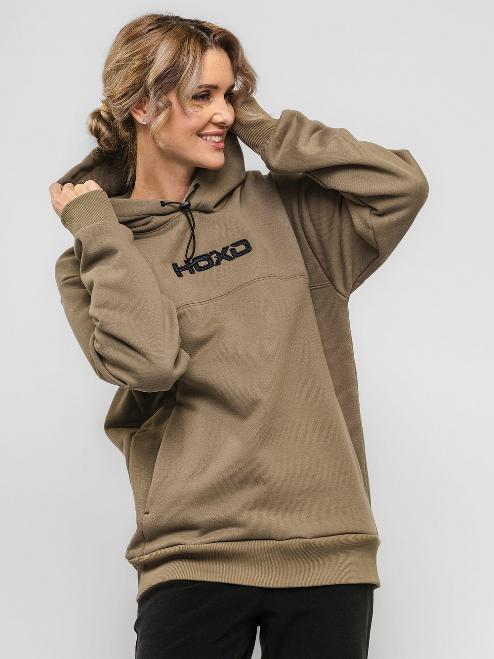 Худи "НОХО" унисекс, цвет "Сухой мох"