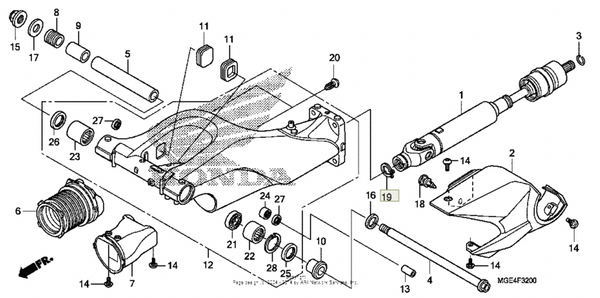 Honda Кольцо стопорное 90654-MGE-000