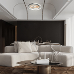 Потолочный светодиодный светильник 67Вт, 2500лм, 3000-6000K, Ra>80, плавная регулировка мощности, изменение цветовой температуры, ночник, пульт, металл/силикон, черный/дерево