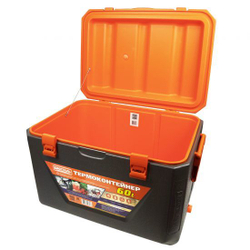 Изотермический контейнер (термобокс) Biostal (60 л.), серый/оранжевый