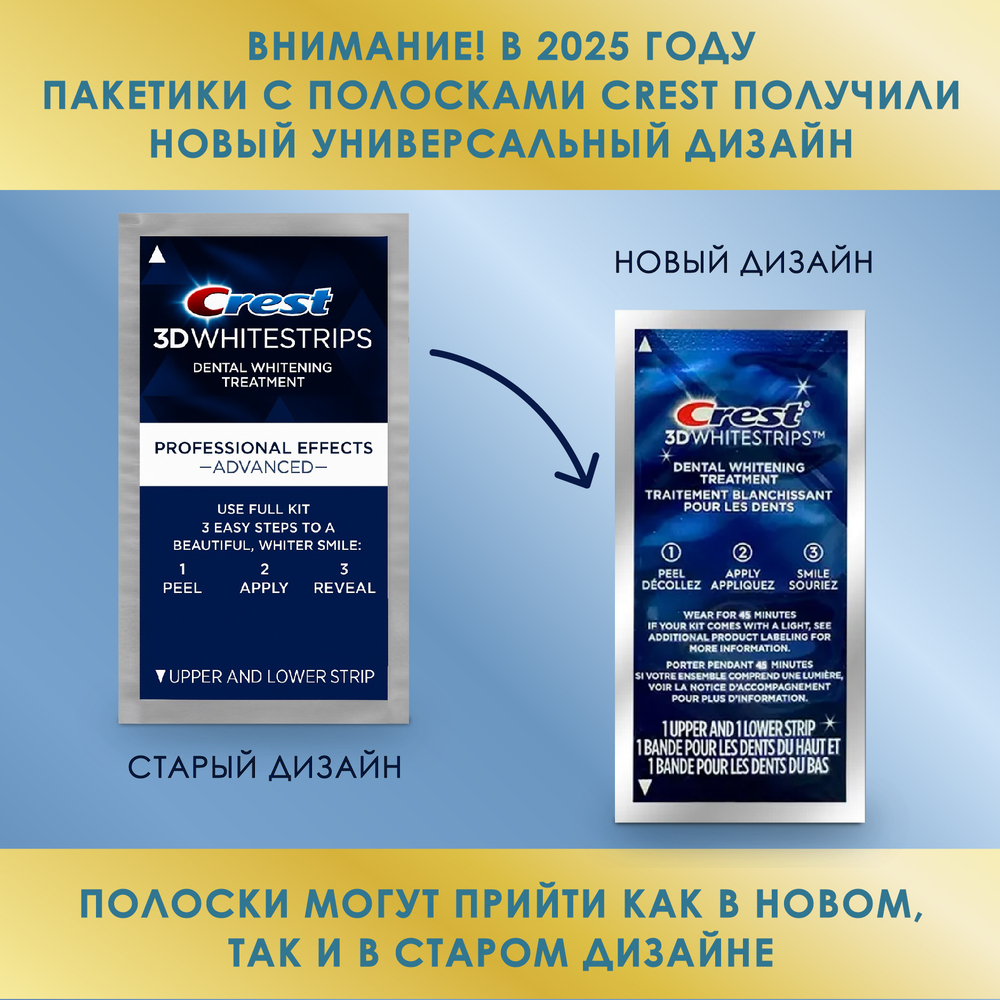 Отбеливающие полоски Crest 3D White Professional Effects 5шт