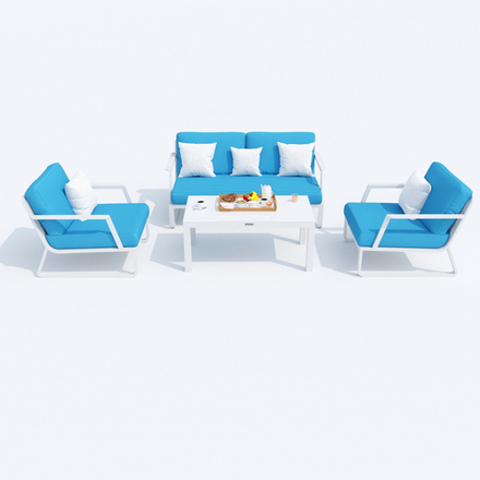 Лаунж зона Ideal Patio ЭСТИВО голубая - белый каркас