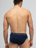 Мужские трусы-слипы с широкой фирменной резинкой (Размер: M) (Цвет: темно-синий)