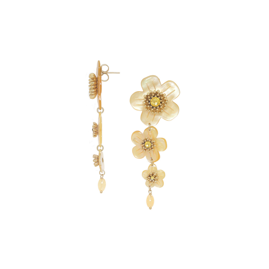 Серьги Franck Herval, Goldie, с перламутром, кристаллами и цитрином, FH26.1-12-70216 (золотистый)