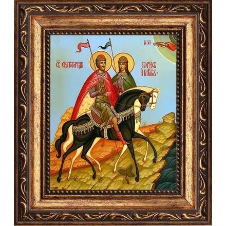 Борис и Глеб благоверные князья. Икона на холсте.