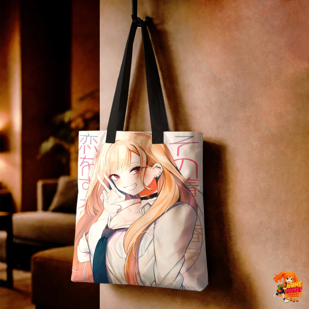 Сумка шоппер с принтом Эта фарфоровая кукла влюбилась