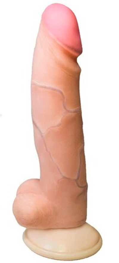 Вибратор-реалистик с выносным пультом с мошонкой Real Standard ( 19 см ) (Цвет: телесный)