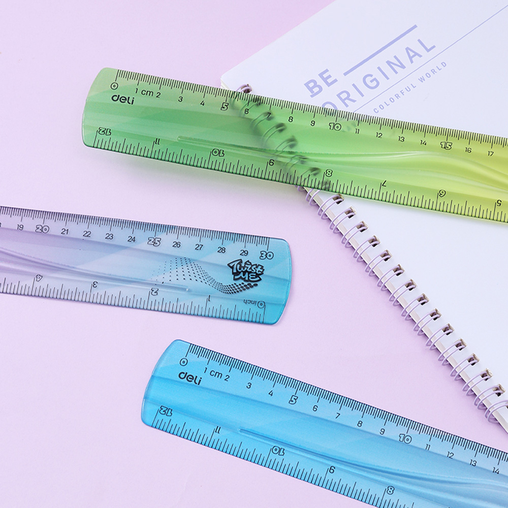 Линейка DELI "Flexible" 30 см, ассорти