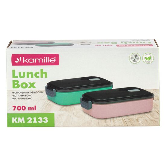 Ланч бокс 700 мл. Kamille KM 2133 (пластик, нержавеющая сталь)