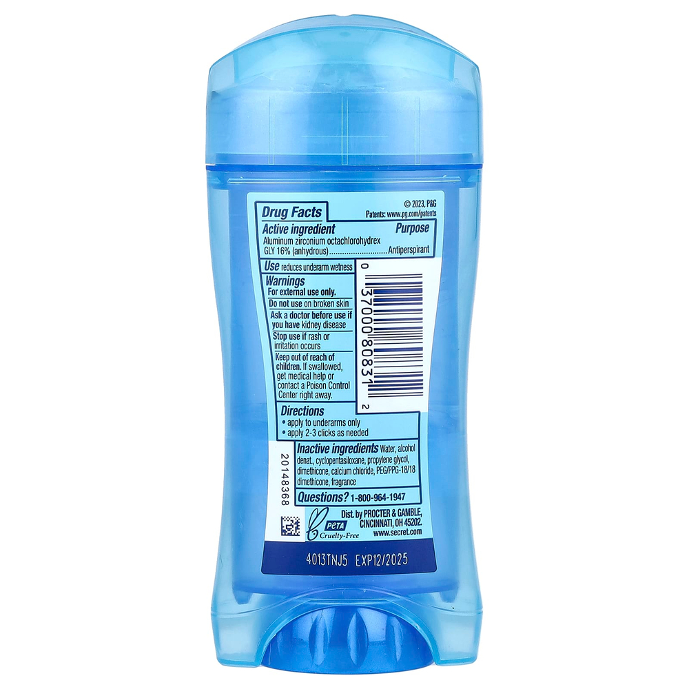 Secret, Outlast®, дезодорант-антиперспирант, прозрачный гель, без запаха, 73 г (2,6 унции)