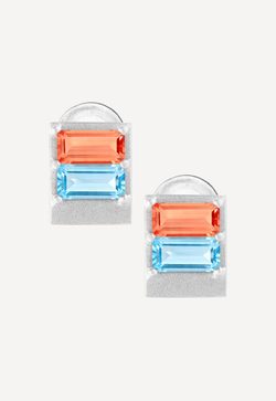 Серьги из серебра "Закат на море"