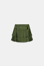 Мини-юбка из атласа с оборками - ZARA