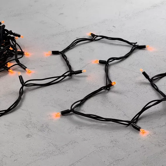 Гирлянда Нить 10 м., желтый, 220В, 75 LED, Провод Черный Каучук, IP65, LTC (LL75-1-2Y)